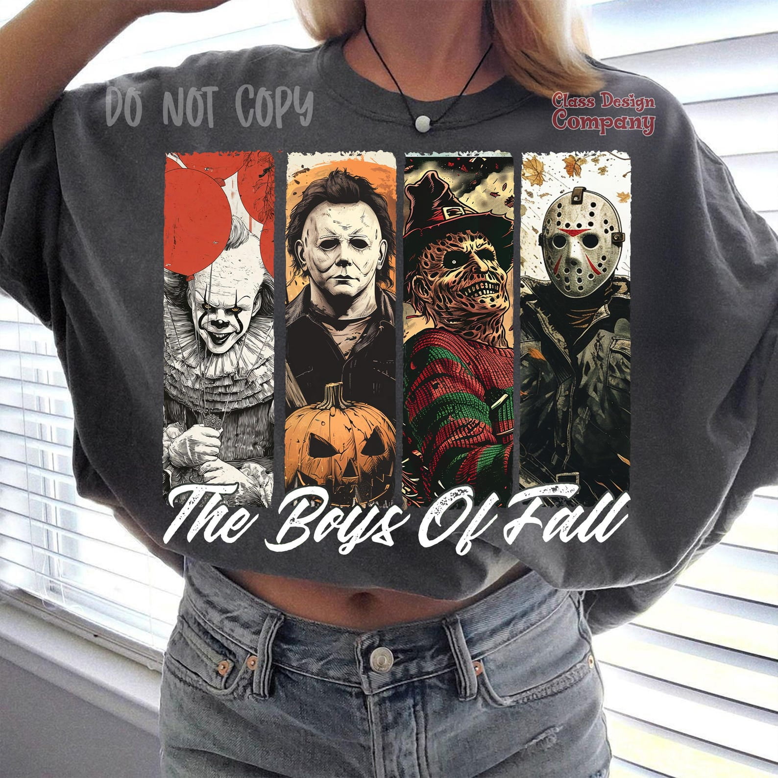 Boys of Fall Horror tshirt, Halloween Sublimation tshirt, Scary Movie Characters, Vintage Fall Art tshirt