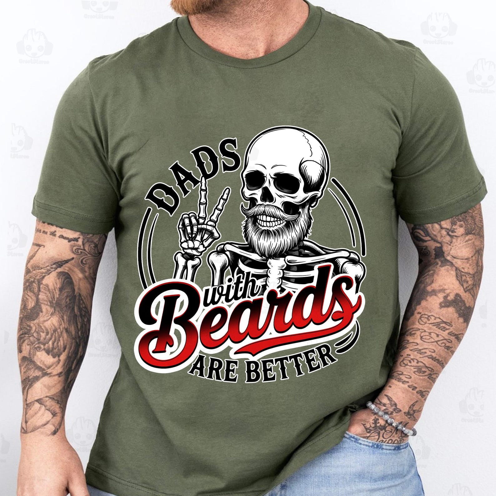 Dads With Beards Are Better Shirt, Funny Dad Shirt, Cool Dad Shirt, Dad Life Shirt, Dad Birthday Gift Shirt, Skeleton Dad Shirt, Father's Day Shirt