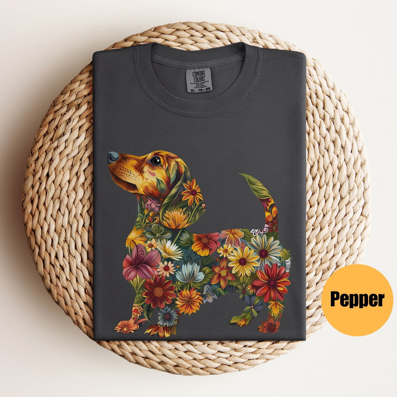 Floral Dachshund Shirt, Wiener Dog,Funny Dog Shirt, Doxie Mama, Dachshund T-Shirt, Cute Dachshund, Dachshund Lover Gift