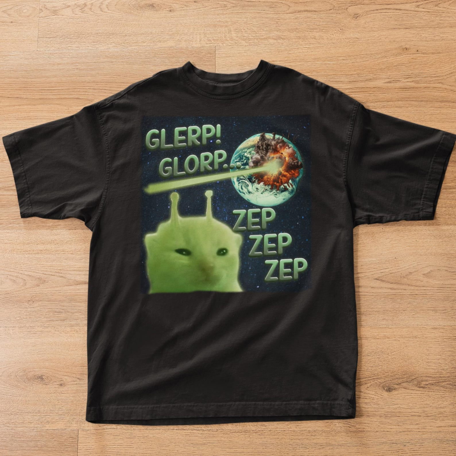 Glerp Glorp Funny Alien Cat Cat Meme Tee Shirt Gift for Woman and Man, Brainrot T-shirt, Goofy ahh Shirts, Dank Memes Tshirt, Silly Cats Tee