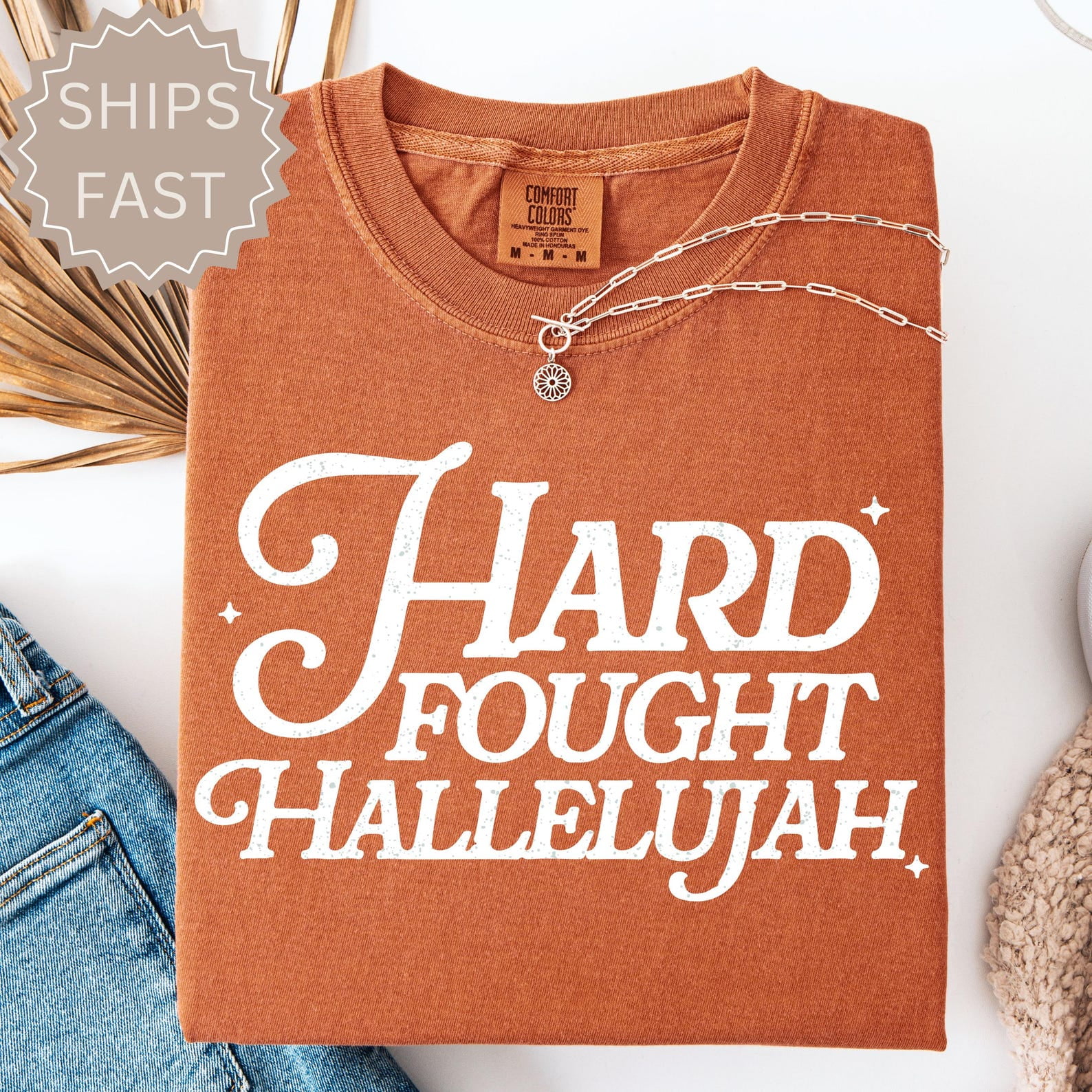 Hard Fought Hallelujah Gift for Her, Retro Christian Gifts, Bible Verse Her Gifts, Religious Trendy Shirt Tees