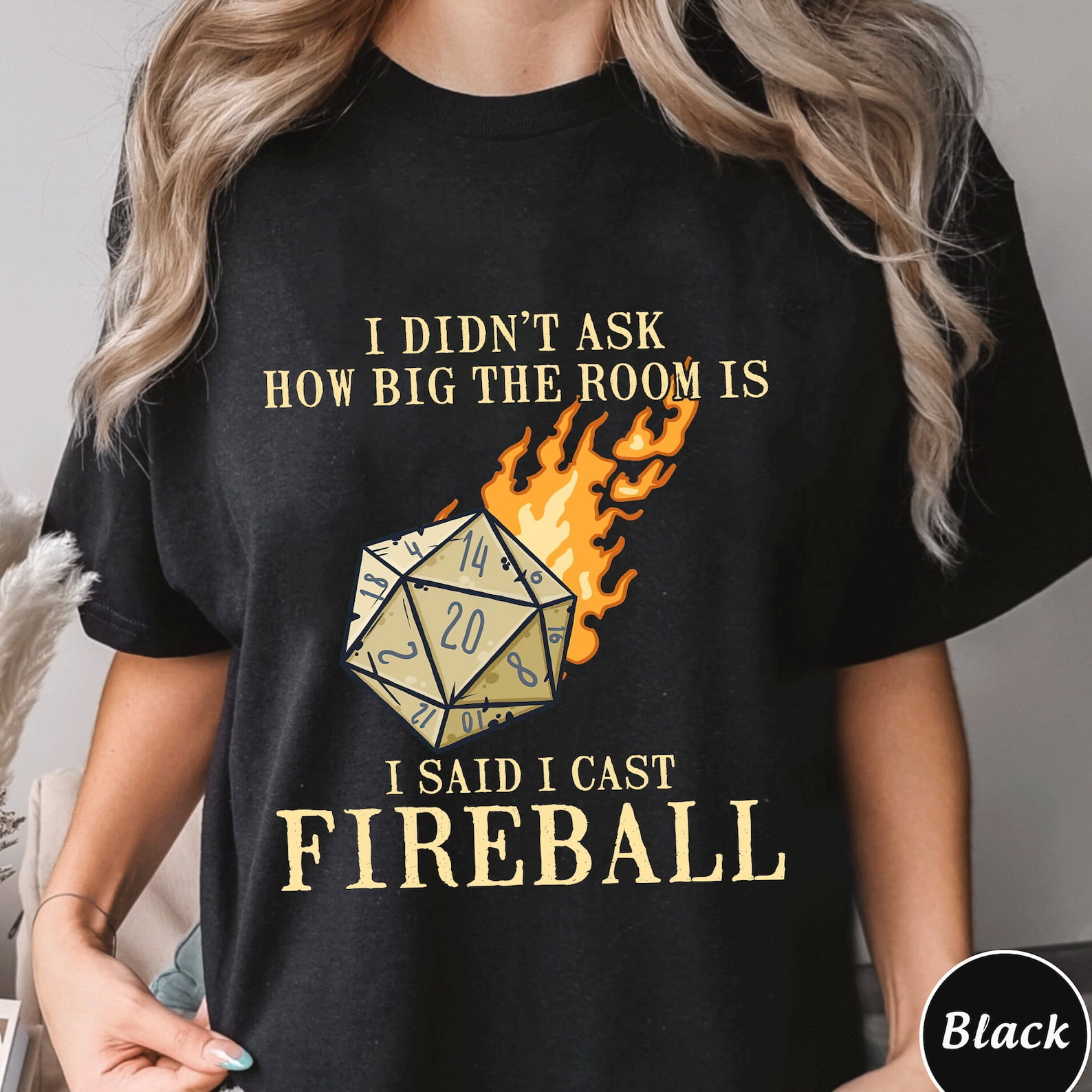 I Cast Fireball Shirt, DND Dragon Dungeon Master Unisex Tee, Wizard Joke Retro Funny Shirt, Trending Unisex Tee Shirt, Unique Shirt Gift