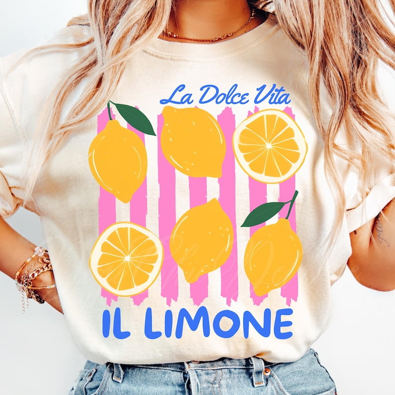 Lemon T shirt, Amalfi Coast Italy T shirt, Limoncello T shirt, Preppy Lemon Summer T shirt, Girly Summer T shirt