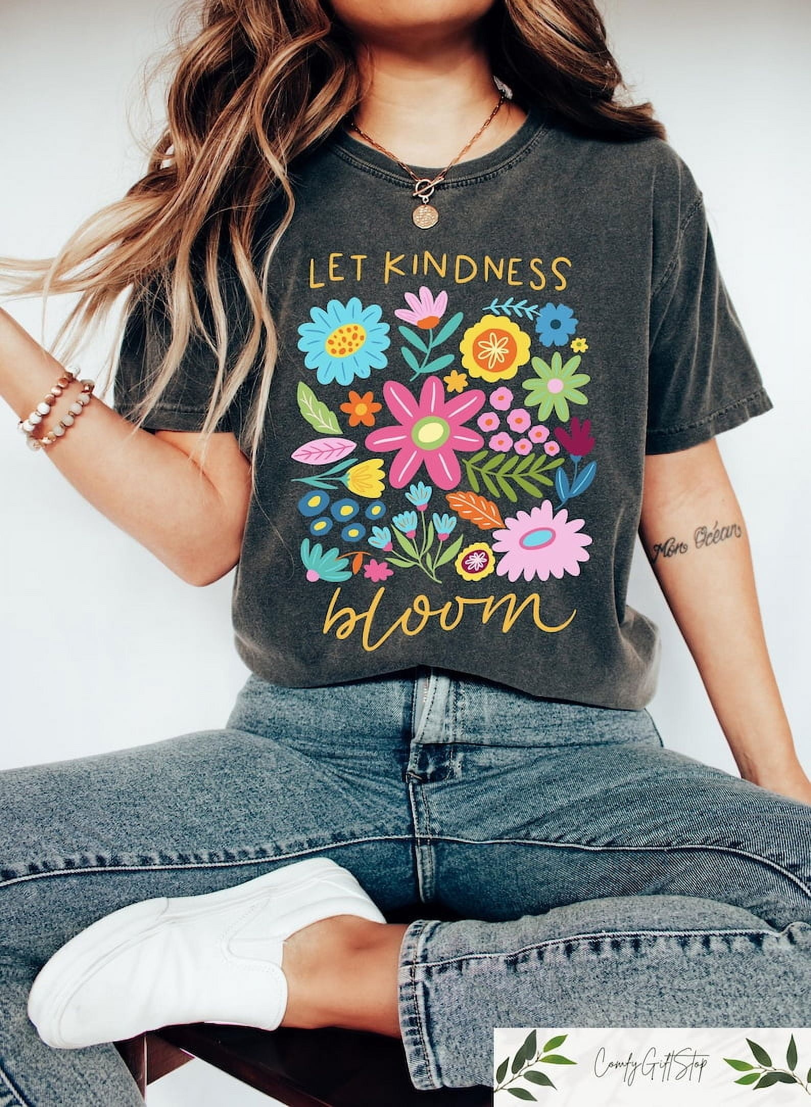 Let Kindness Bloom T-Shirt, Be Cool Be Kind Retro Flower Shirt, Be Cool Sweatshirt, Inspiration Women Sweater, Aesthetic Floral Kindness Tee