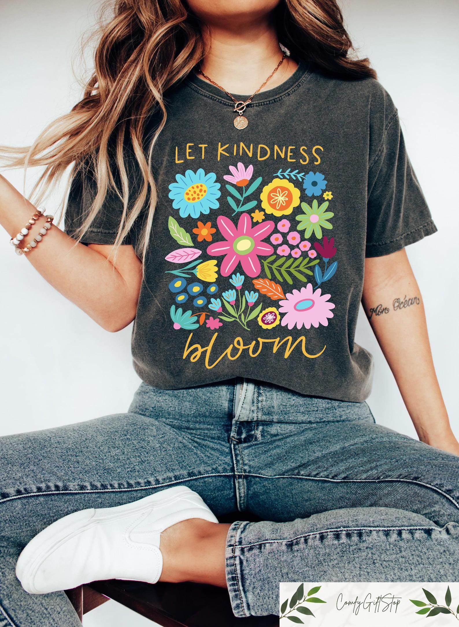 Let Kindness Bloom TShirt, Be Cool Be Kind Retro Flower Shirt, Be Cool Sweatshirt, Inspiration Women Sweater, Aesthetic Floral Kindness Tee