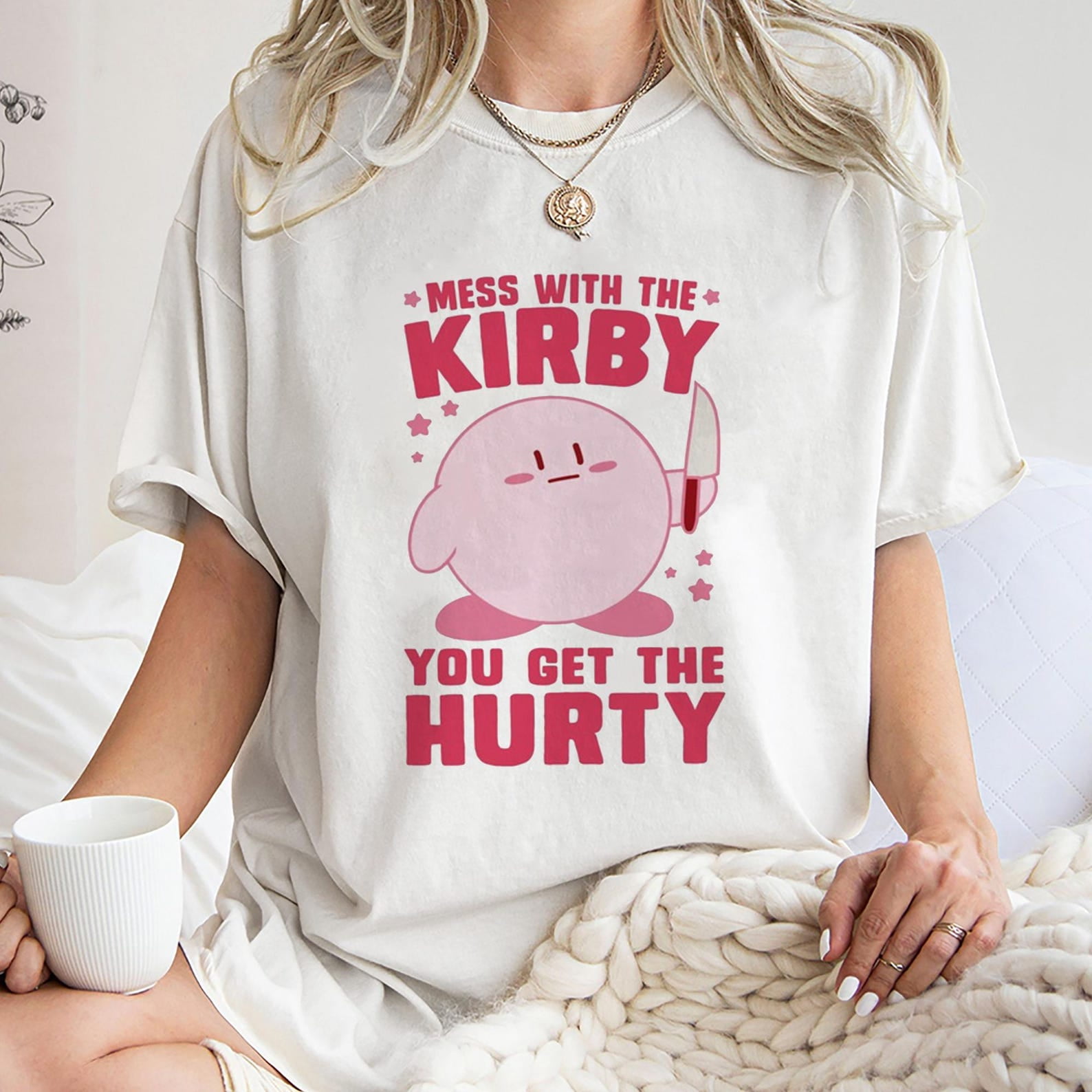 Mess With The Kirby You Get The Hurty Shirt, Unisex Kirby Tee, Funny Kirby Shirt Gift For Her, Kirby Funny Sweatshirt Hoodie