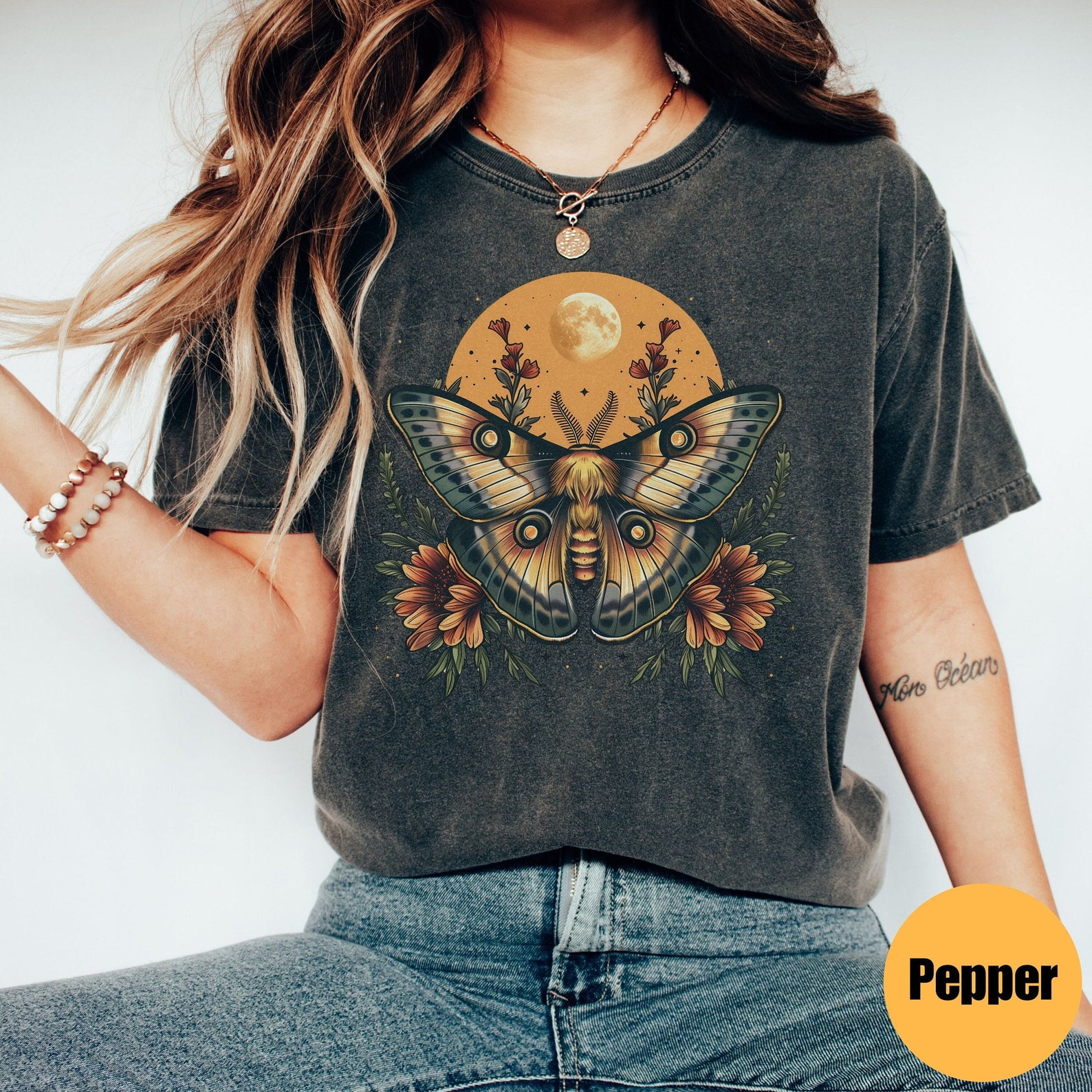 Moth Shirt, Luna Moth, Witchy Shirt, Goblincore Shirt, Celestial Shirt, Goblincore Clothing, Moth T-Shirt, Cottage Core Shirt