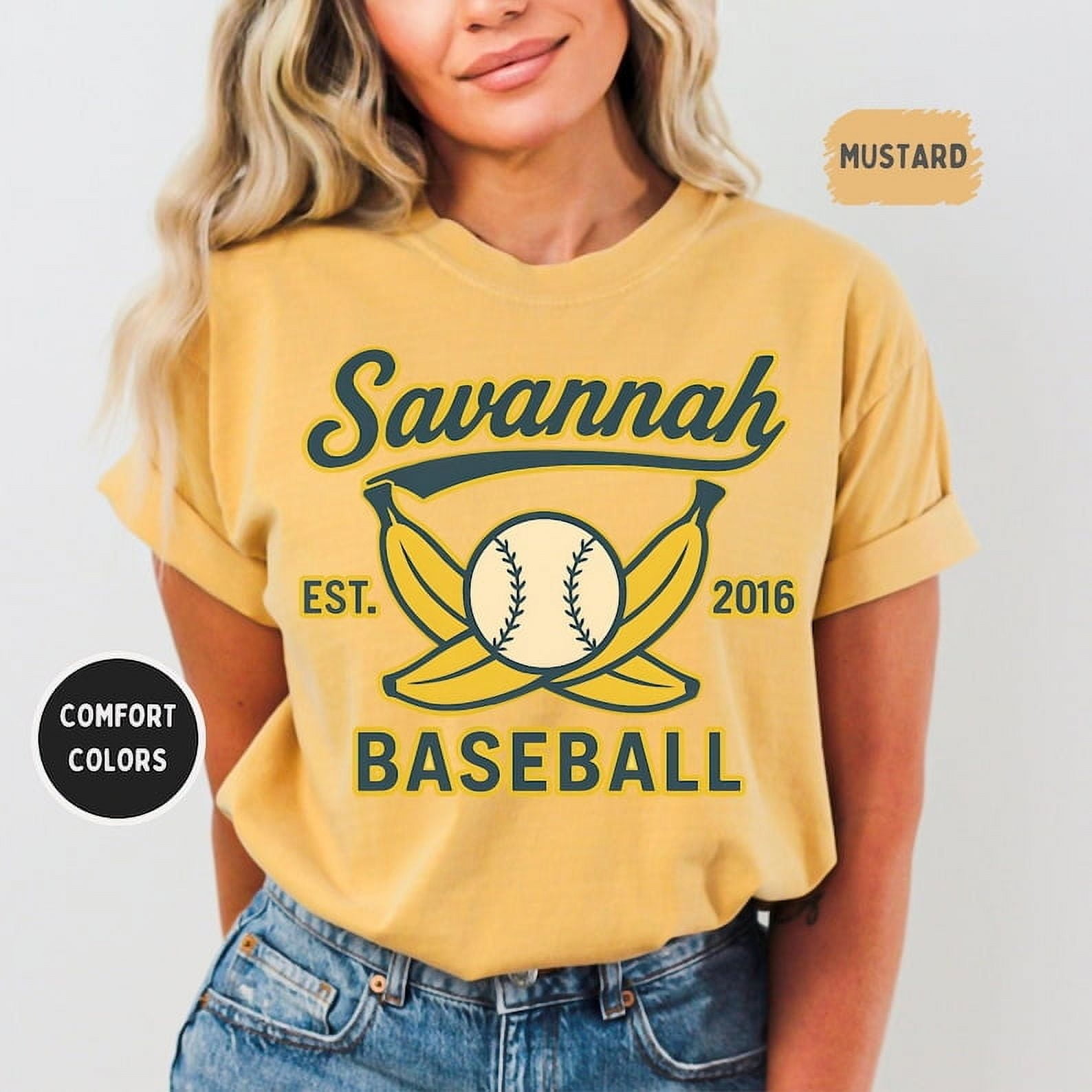 Retro Savannah Baseball T-shirt, Vintage Soft Tee, Unisex Shirt, Banana fan gift, Summer Sports Top