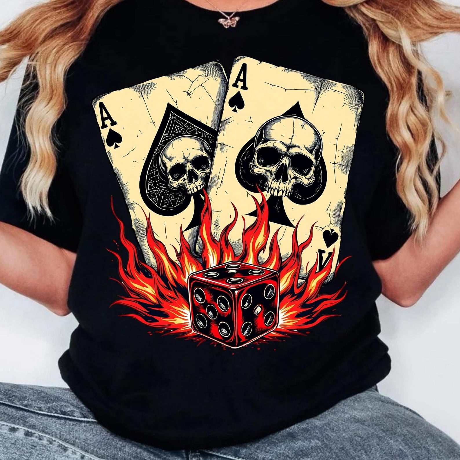 Skeleton Poker Cards Shirt, Retro Casino Bach Trip Tee, Funny T-Shirt, Poker Shirt