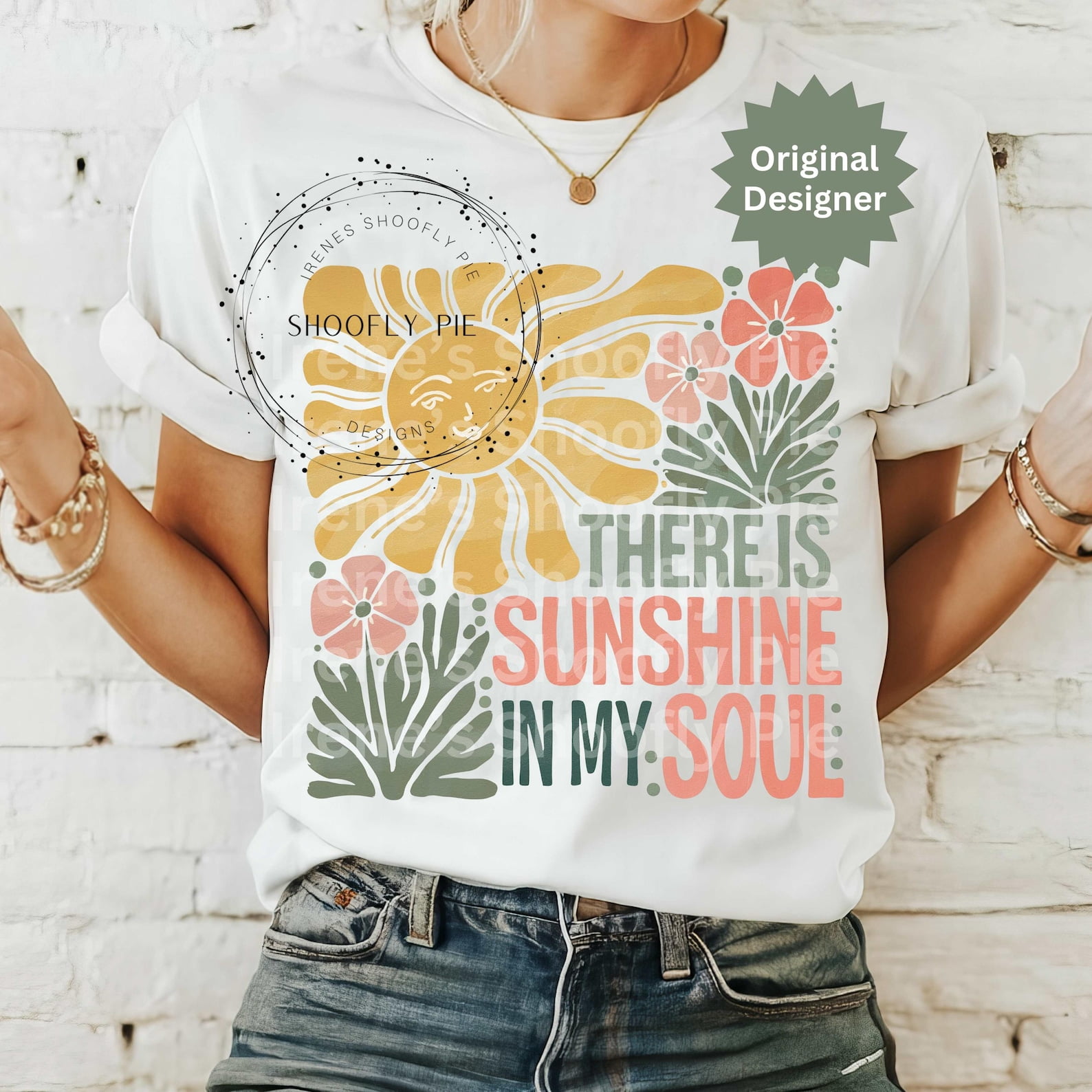 There is Sunshine in My Soul Tshirt, Boho Foral Tshirt, Summer Tshirt, Retro Summer Tshirt, Beach Tshirt