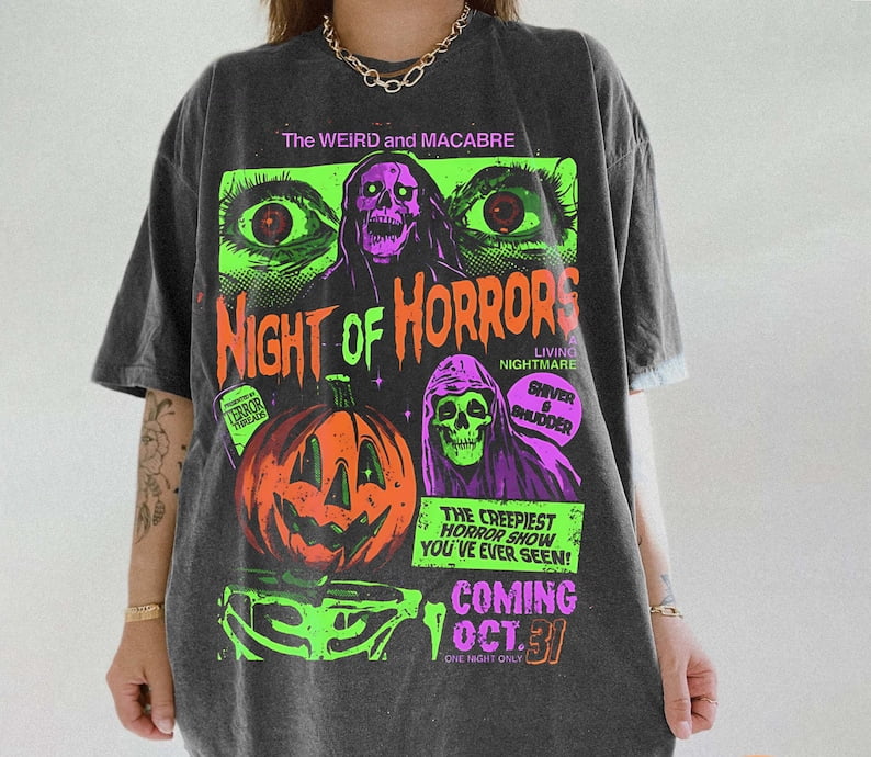 Vintage 90s Halloween Movies Shirt, Retro Horror Night Shirt, Halloween Vibes Shirt, Halloween Shirt, Horror Movies Characters Shirt